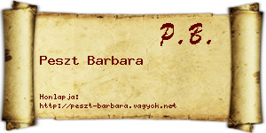 Peszt Barbara névjegykártya